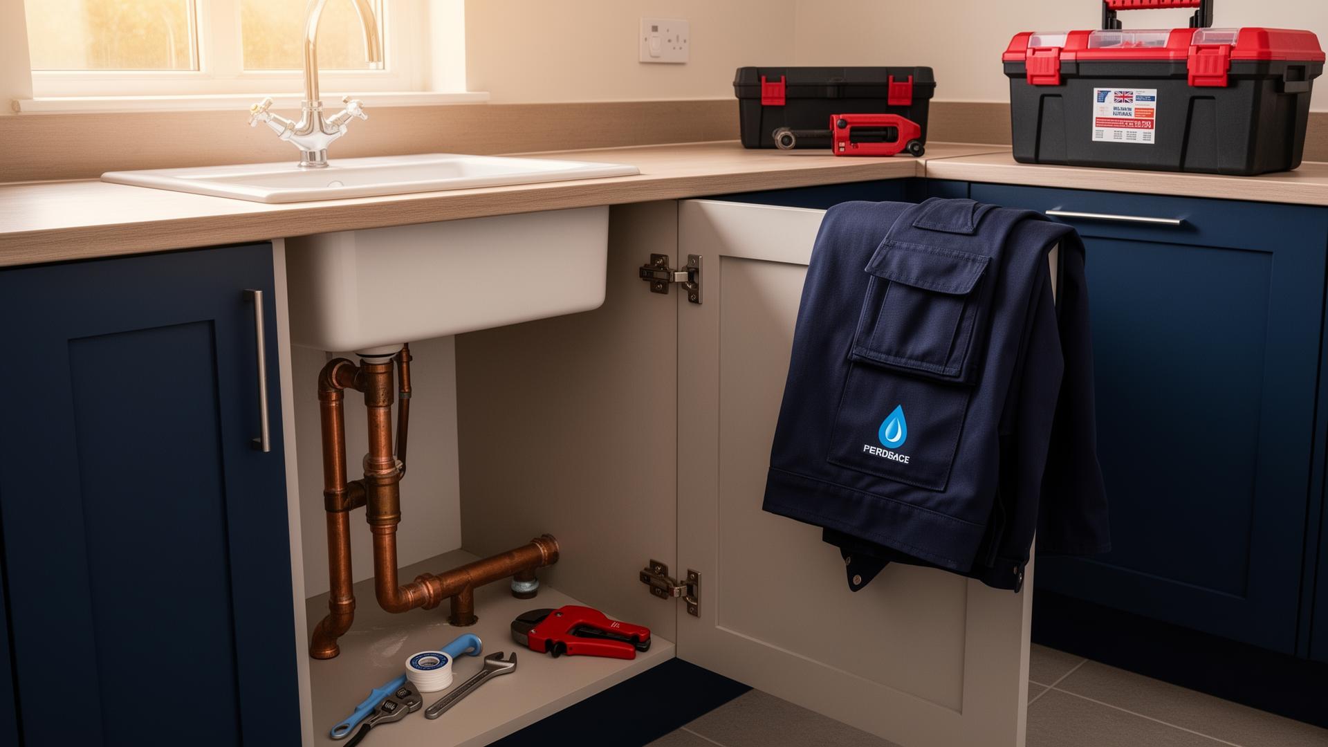 Local Uttoxeter plumber repairing a kitchen sink
